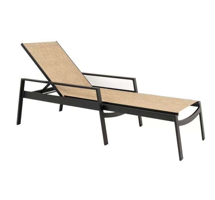 Woodard Hudson Sling Adjustable Chaise Lounge - Angled