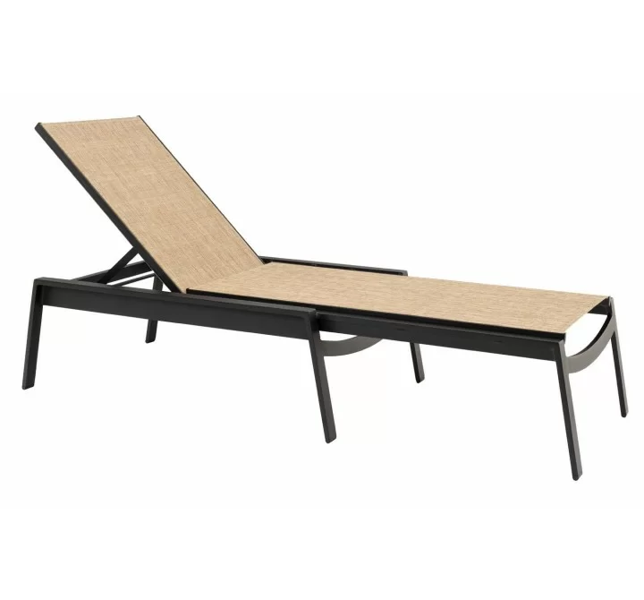 Woodard Hudson Sling Armless Adjustable Chaise Lounge - Angled