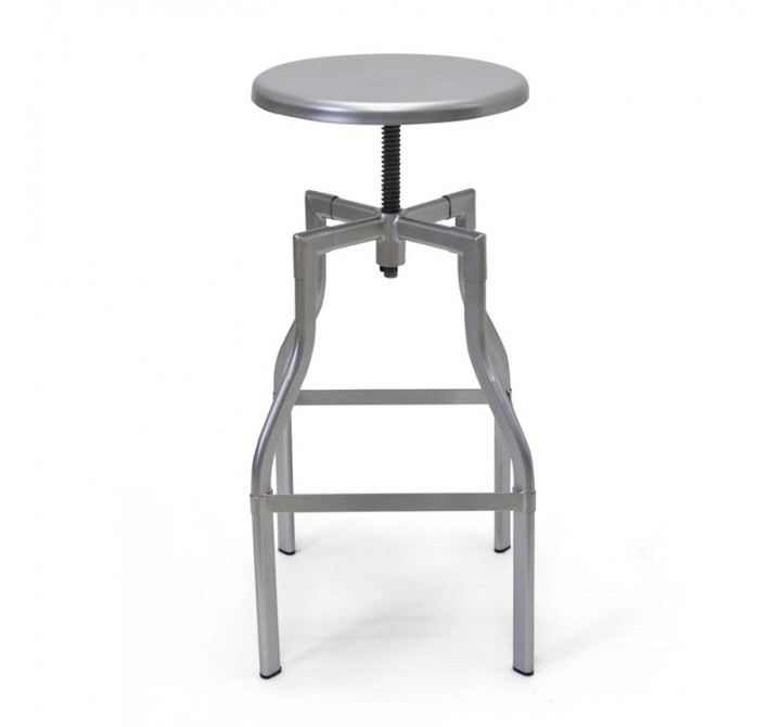 Aeon Hugo Adjustable Stool Silver Frame & Seat