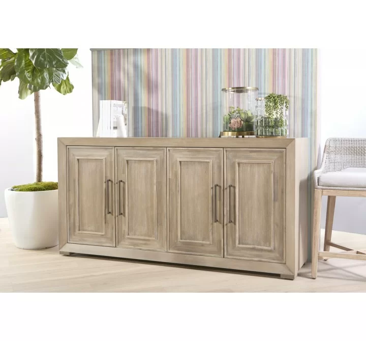 Essentials for Living Hunter Media Sideboard, Natural Gray Acacia - Lifestyle