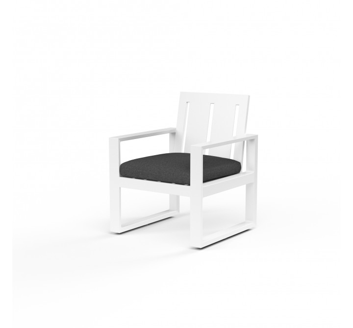 Newport Dining Chair in Spectrum Carbon, No Welt - Front Side Angle