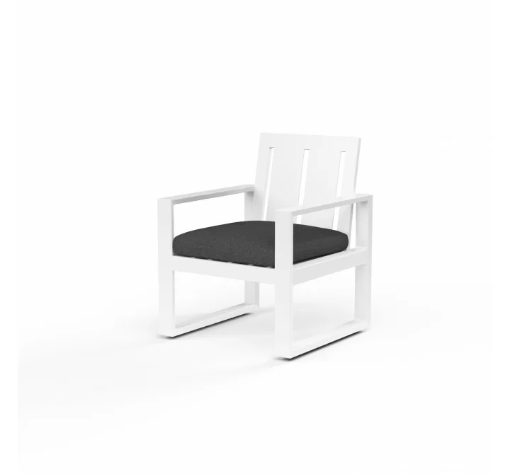 Newport Dining Chair in Spectrum Carbon, No Welt - Front Side Angle