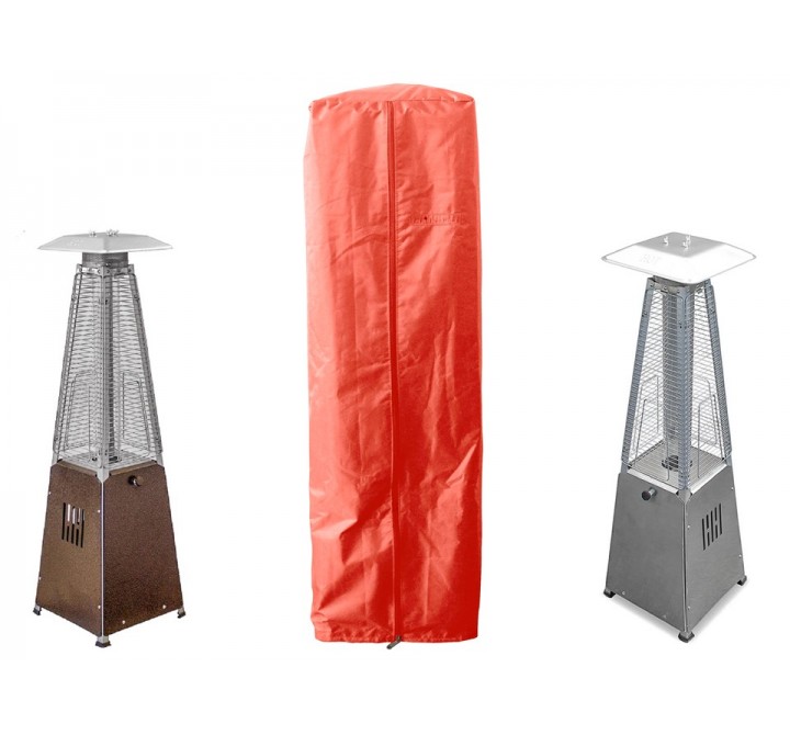 AZ Patio Heaters Table Top Glass Tube Patio Heater Cover in Paprika - Lifestyle