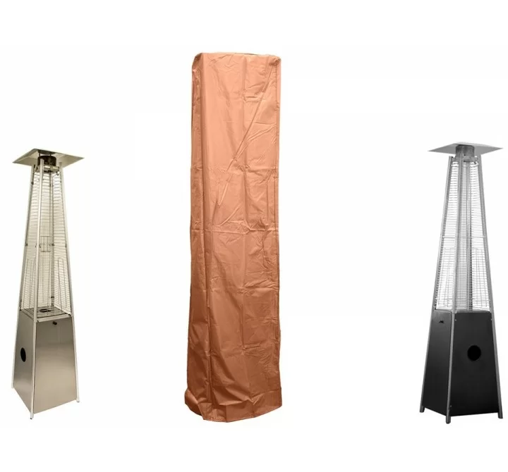 AZ Patio Heaters Square Glass Tube Patio Heater Cover in Paprika - Front Angle