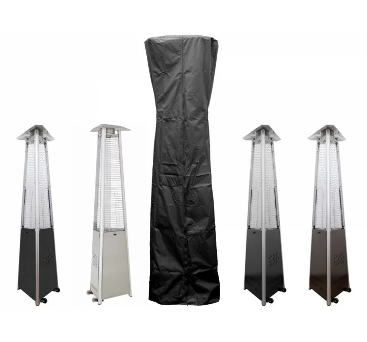 AZ Patio Heaters Triangle Glass Tube Patio Heater Cover in Black - Lifestyle