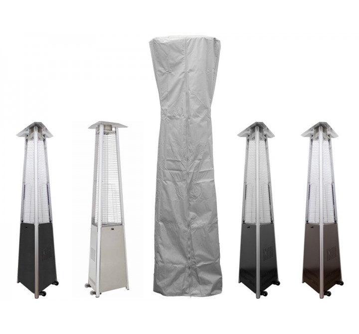 AZ Patio Heaters Triangle Glass Tube Patio Heater Cover in Silver - Lifestyle