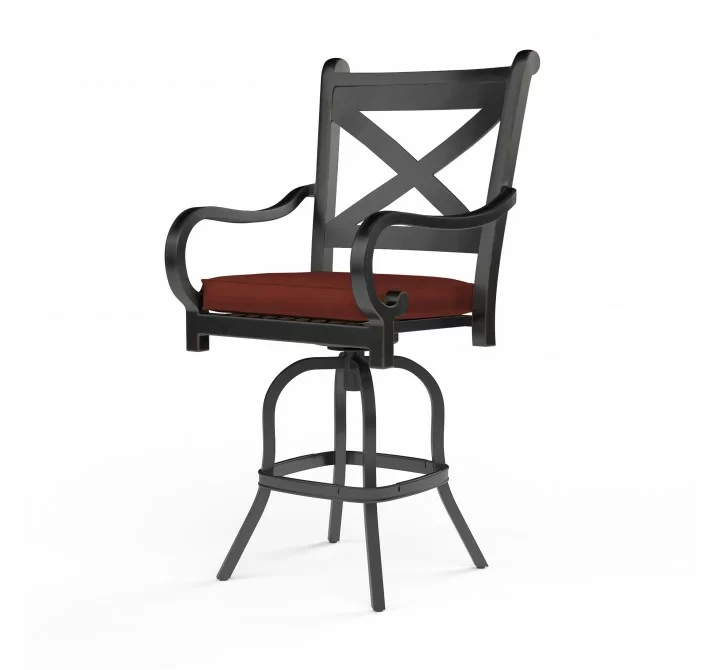 Monterey Barstool in Canvas Henna w/ Self Welt - Front Side Angle