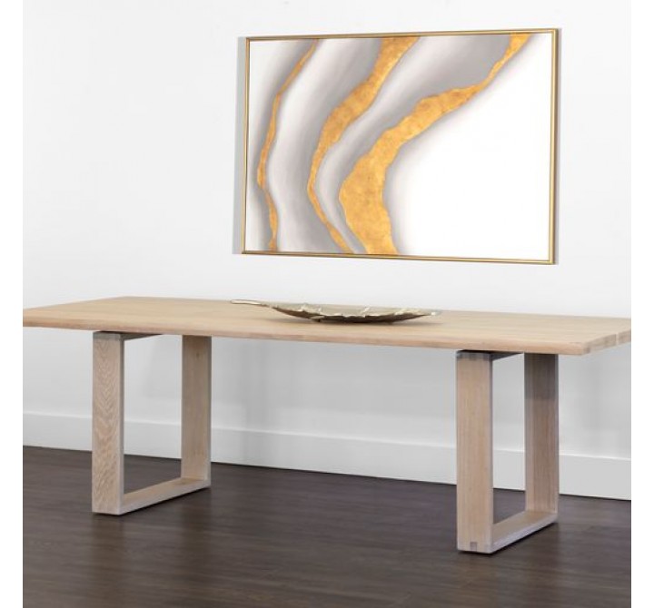 Sunpan Thanus Dining Table 94.5'' Light Oak - Front Side Angle