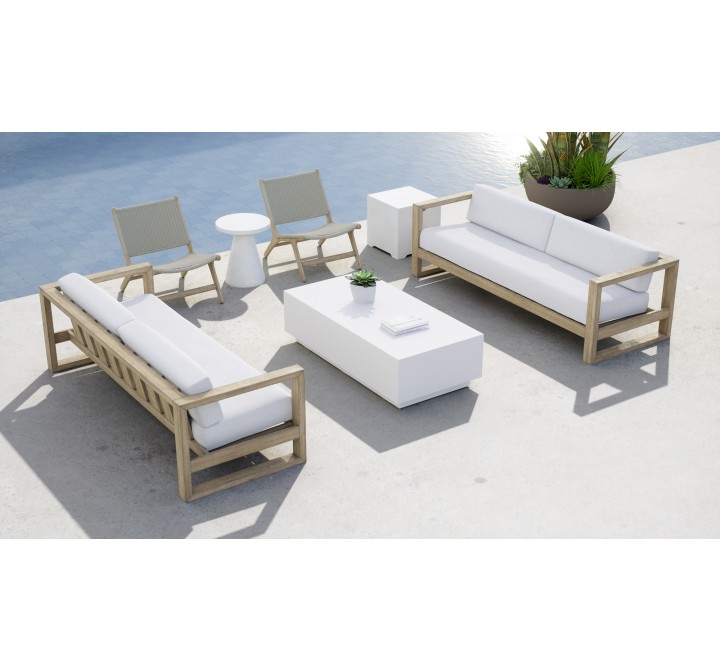 Sunset West Coastal Teak Cushionless Accent Chair - Lifestyle