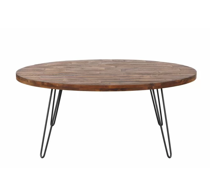 Crawford and Burke Monaghan 44" Dark Brown Oval Cocktail Table, Frontview 2