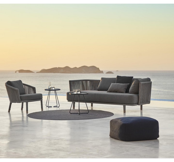 Cane-Line Moments Lounge Chair, Incl. Grey Cushion Set, Cane-Line AirTouch