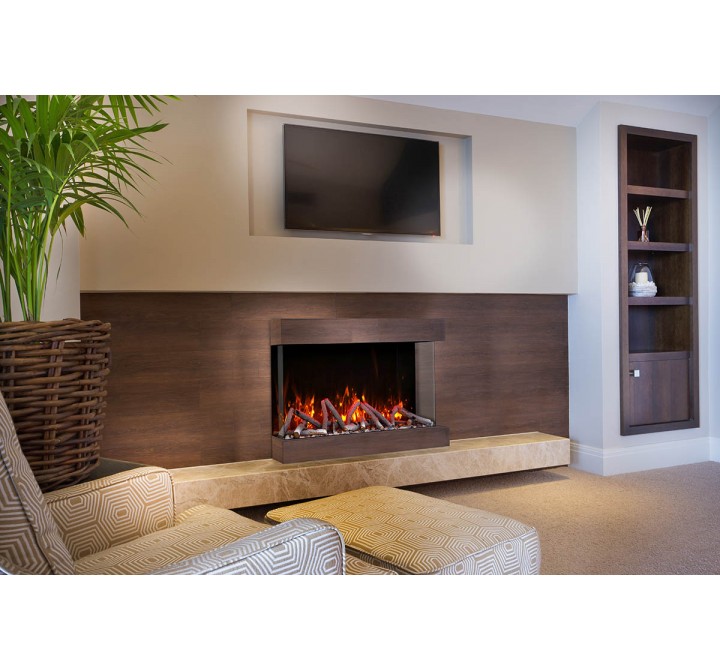 Amantii 60" Unit - 14 1/4" In Depth 3 Sided Glass Fireplace - Lifestyle