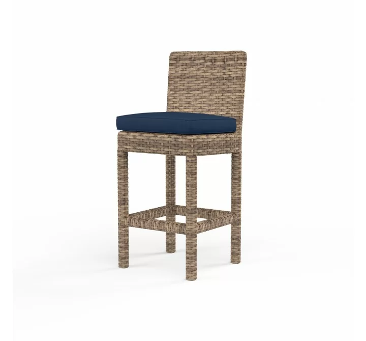 Havana Counter Stool in Spectrum Indigo w/ Self Welt - Front Side Angle