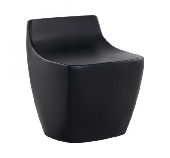 Sunpan Ledger Stool in Black  - Front Side Angle