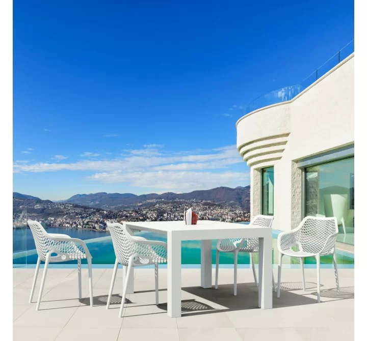 Air XL Extension Dining Set 5 Piece White - Lifestyle