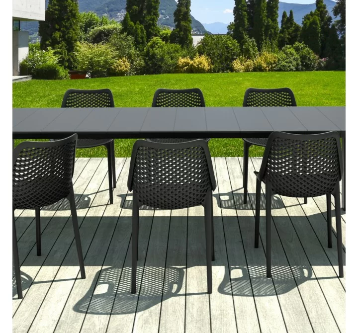 Compamia Air Extension Dining Set 9 Piece in Black - Lifestyle 