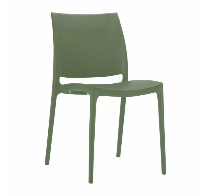 Maya Dining Chair Olive Green - Angled View