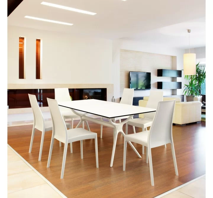 Miranda Dining Set with 6 Chairs White - Lifestyle