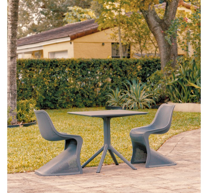 Compamia Bloom Patio Dining Set with 2 Chairs Dark Gray - Lifestyle