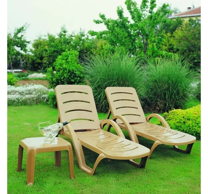 Sunrise Pool Chaise Lounge Teak Brown