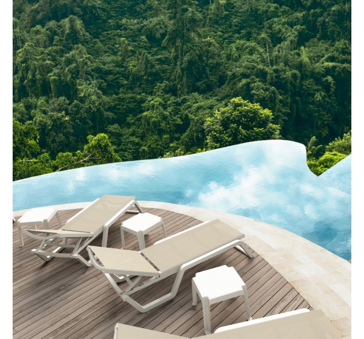 Compamia Rio Sling Chaise Frame Sling White