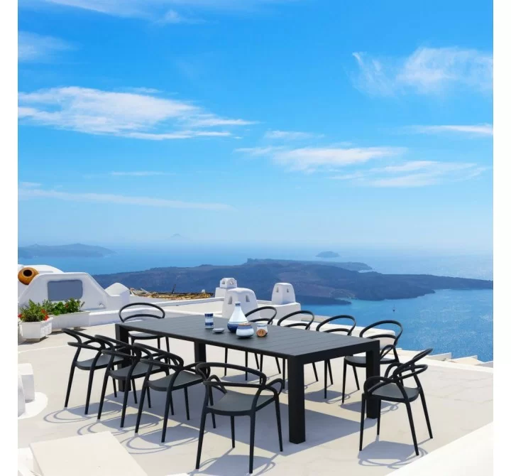 Compamia Mila Extendable 11-Piece Outdoor Dining Set - Black