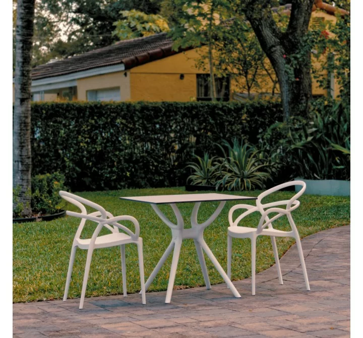 Compamia Mila Dining Set with 2 Arm Chairs White - Lifestyle
