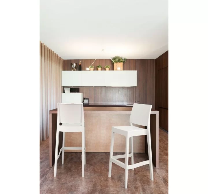 Maya Resin Barstool White - Lifestyle Shot