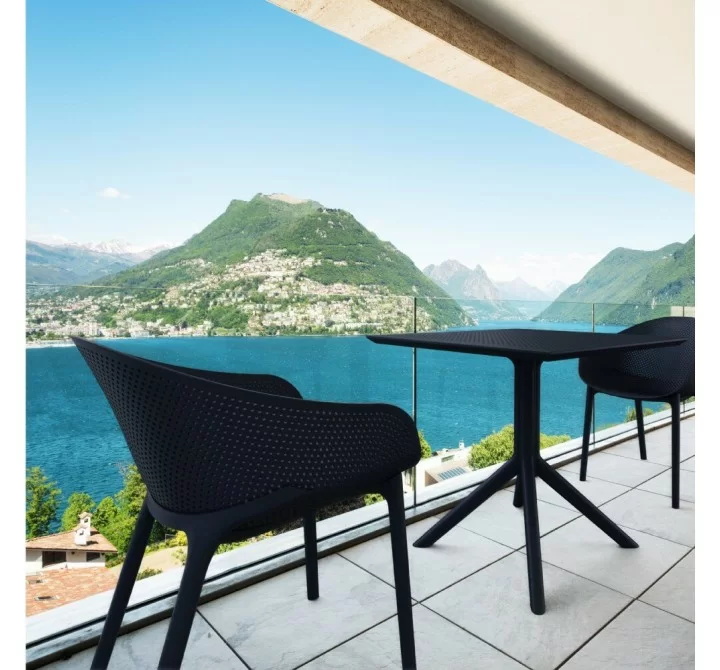 Compamia Sky Outdoor 3-Piece Bistro Set - BLACK