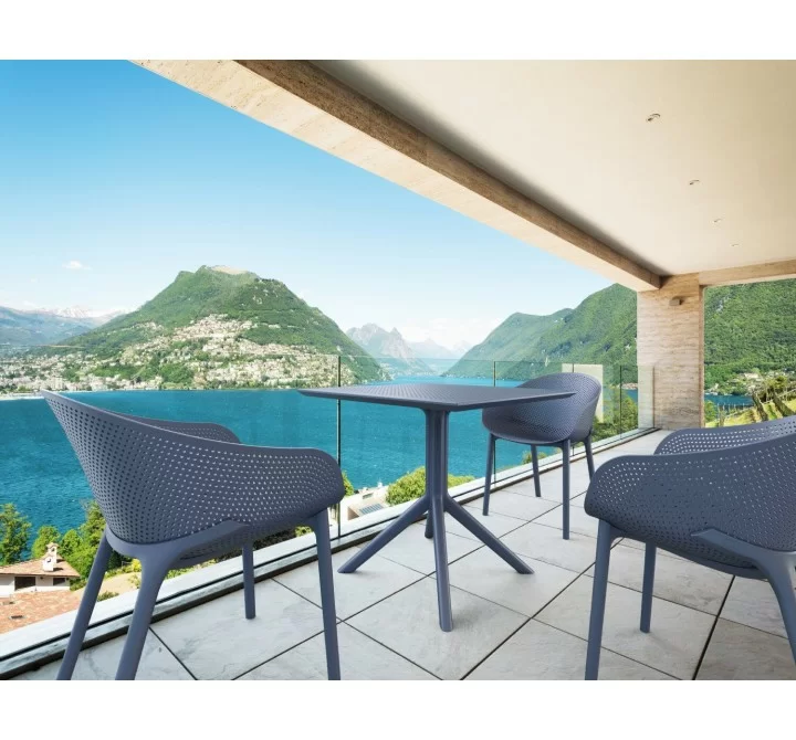 Compamia Sky Square Outdoor Lounge Table - Dark Gray