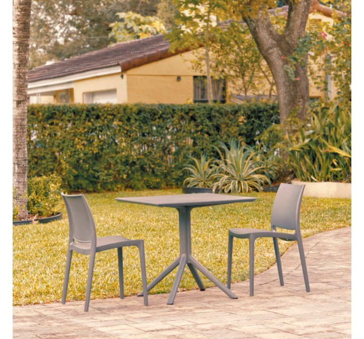  Compamia Maya Patio Dining Set with 2 Chairs Dark Gray - Lifestyle