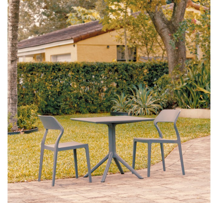 Snow Patio Dining Set with 2 Chairs Dark Gray - Lifestyle