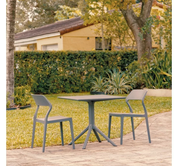 Snow Patio Dining Set with 2 Chairs Dark Gray - Lifestyle