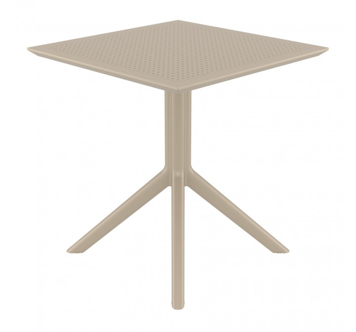 Sky Square Table 27 inch Taupe - Angled
