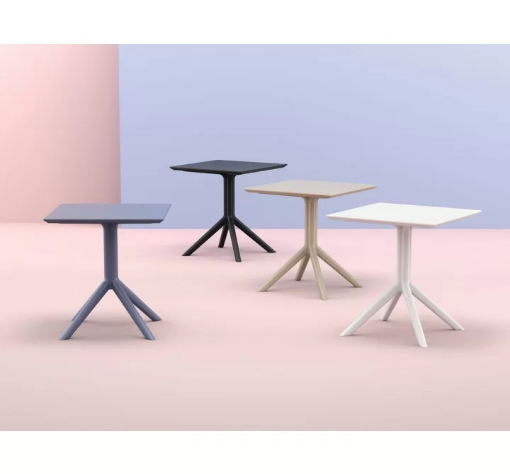Compamia Sky Square Table 27 inch White/Taupe/Dark Grey/Black