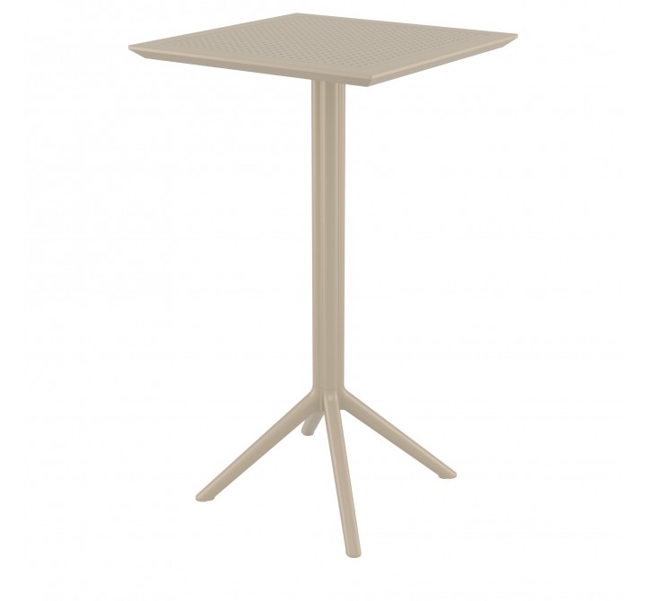 Sky Square Bar Table 24 inch Taupe - Angled View