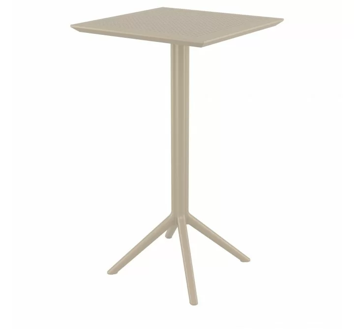 Sky Square Bar Table 24 inch Taupe - Angled View