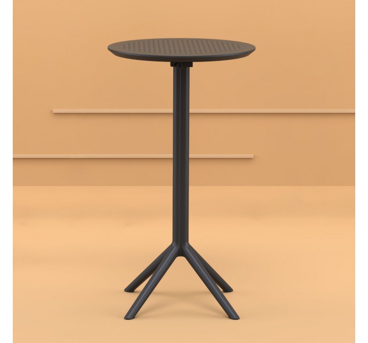 Compamia Sky Round Folding Bar Table 24 inch Black - Lifestyle