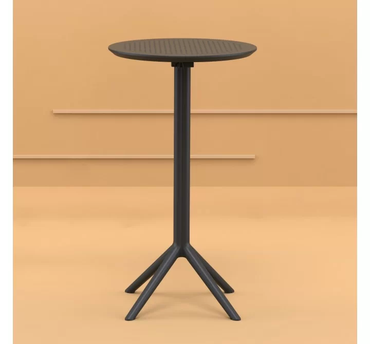 Compamia Sky Round Folding Bar Table 24 inch Black - Lifestyle