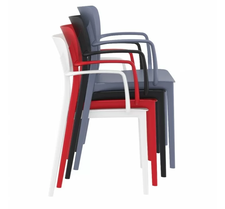 Lisa Outdoor Dining Arm Chair - Stacked