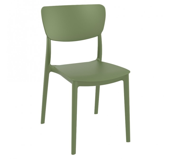 Monna Outdoor Dining Chair Olive Green - Angled