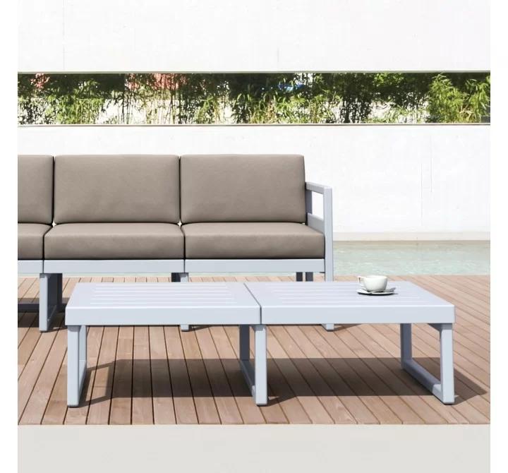 Compamia Mykonos Rectangle Lounge Table Silver - Lifestyle 2