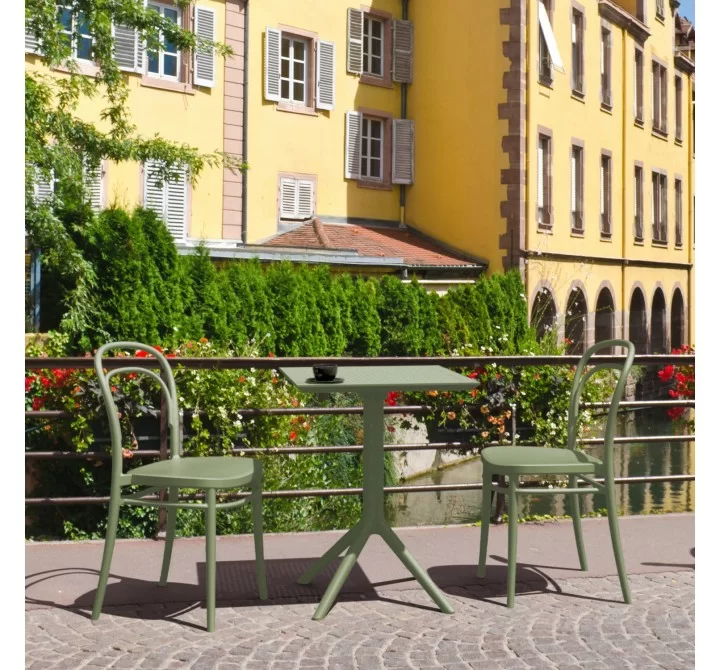 Compamia Marie Bistro Set 3 Piece Olive Green - Lifestyle