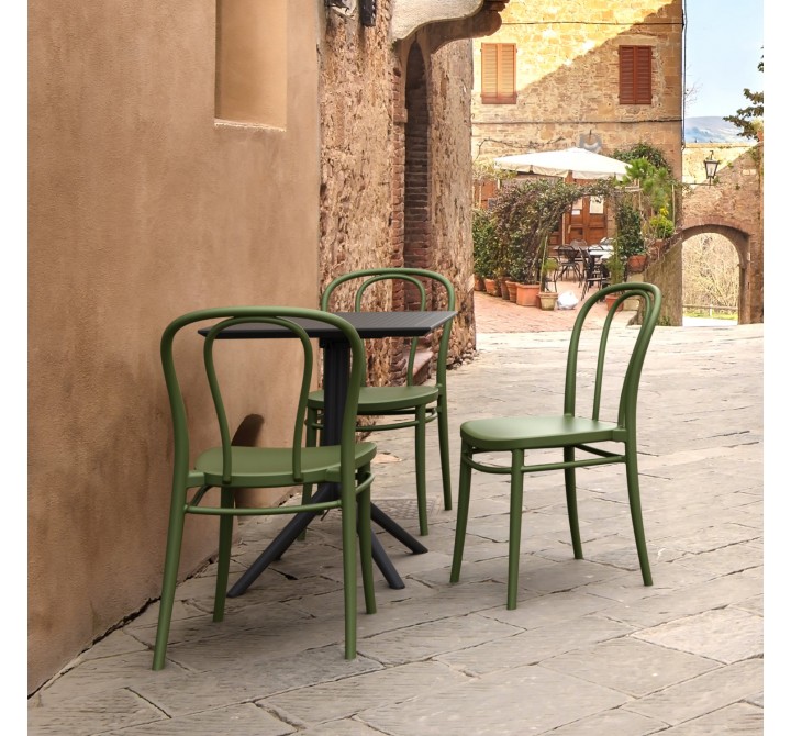 Victor Resin Outdoor Chair Olive Green - Lifestyle