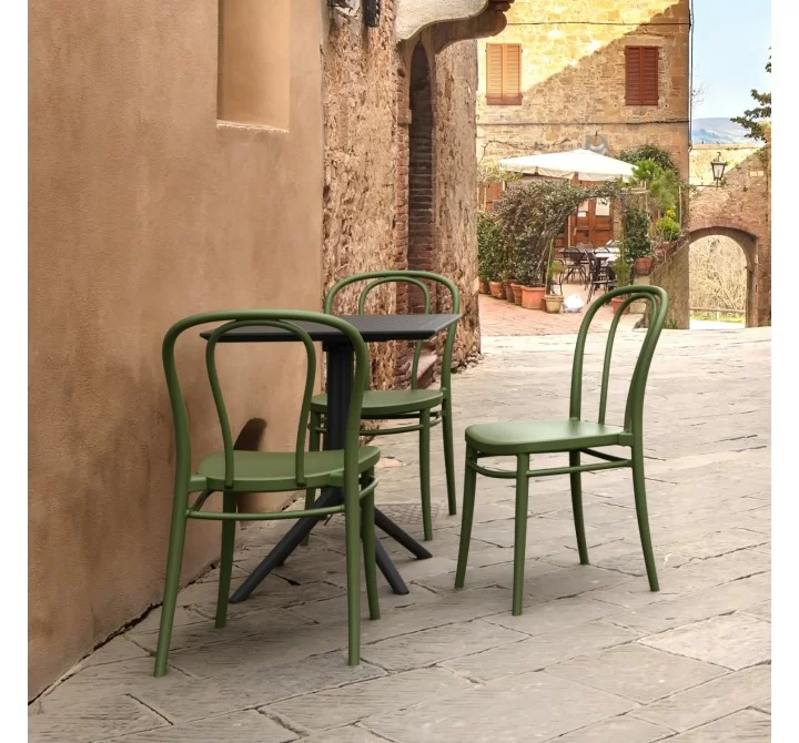 Victor Resin Outdoor Chair Olive Green - Lifestyle