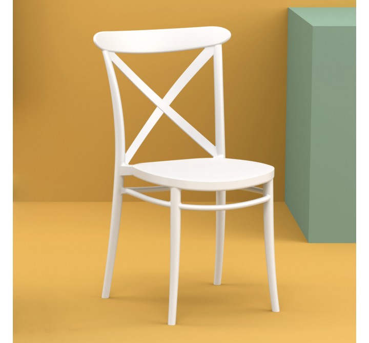 Cross Resin Outdoor Chair White - Lifestyle