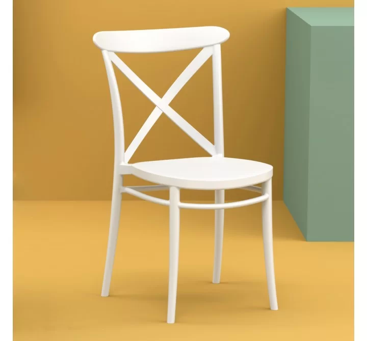 Cross Resin Outdoor Chair White - Lifestyle