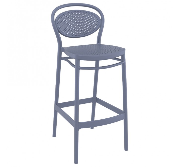 Marcel Bar Stool Dark Gray - Angled
