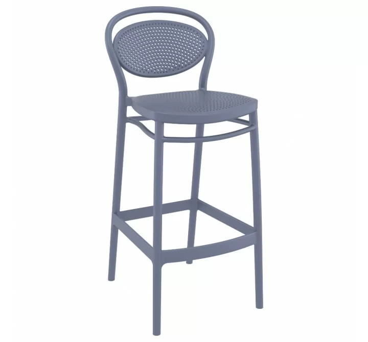 Marcel Bar Stool Dark Gray - Angled