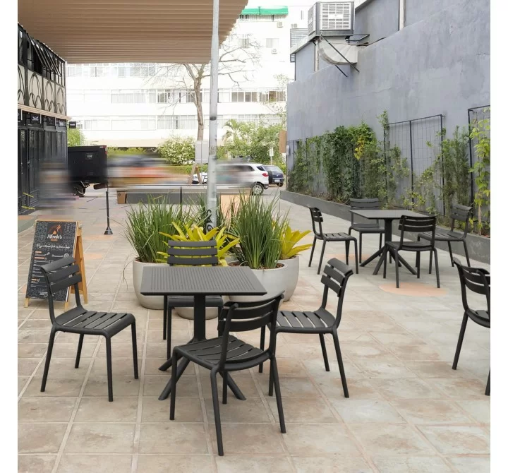 Compamia Helen Resin Outdoor Chair In Black - Lifestyle 3